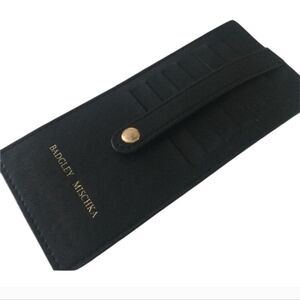 Badgley Mischka Black Card Cardholder Wallet with Gold Accent